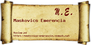 Maskovics Emerencia névjegykártya